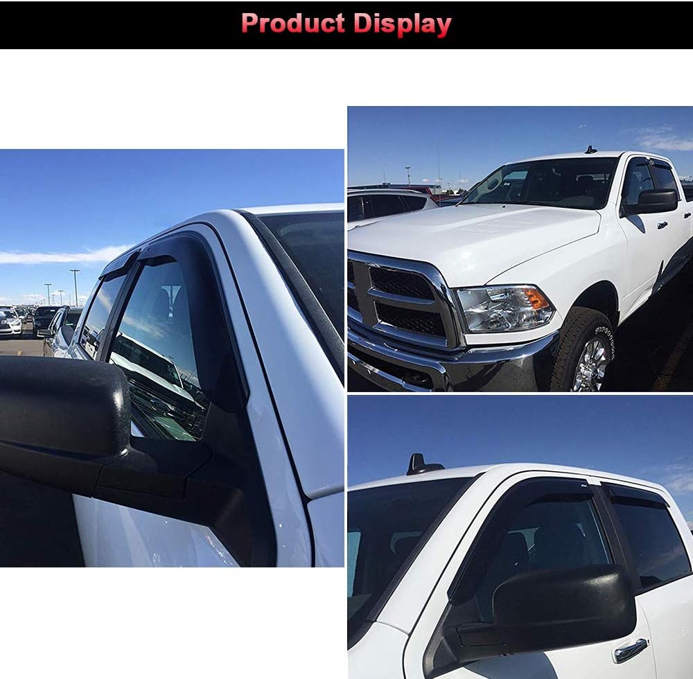 cciyu Side Replacement fits for 2003-2007 For Honda For Accord Sedan Slim Window Deflector Window Deflector Sun Rain Guard 4Pcs Set