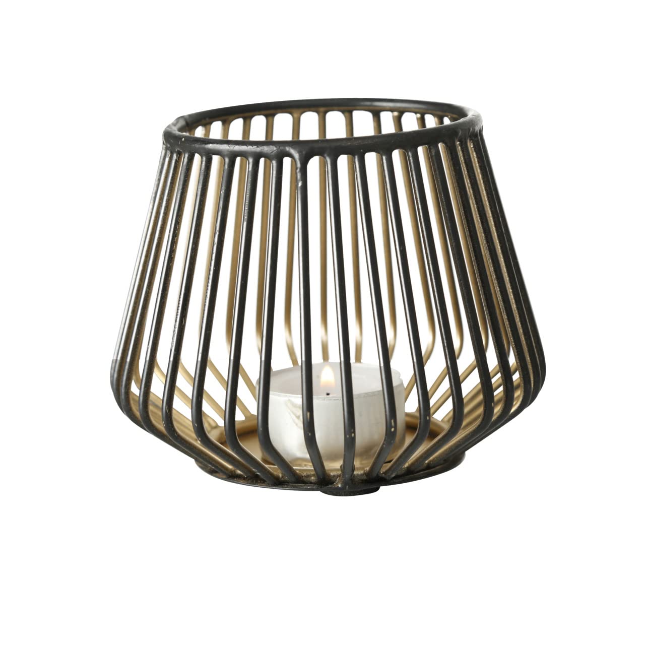 Windlicht Kerzenhalter Eisen schwarz Gold H 10-22 cm XXL 5er Set | Edel