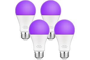 KEIVO LED 9W Black Light Bulbs, 4-Pack