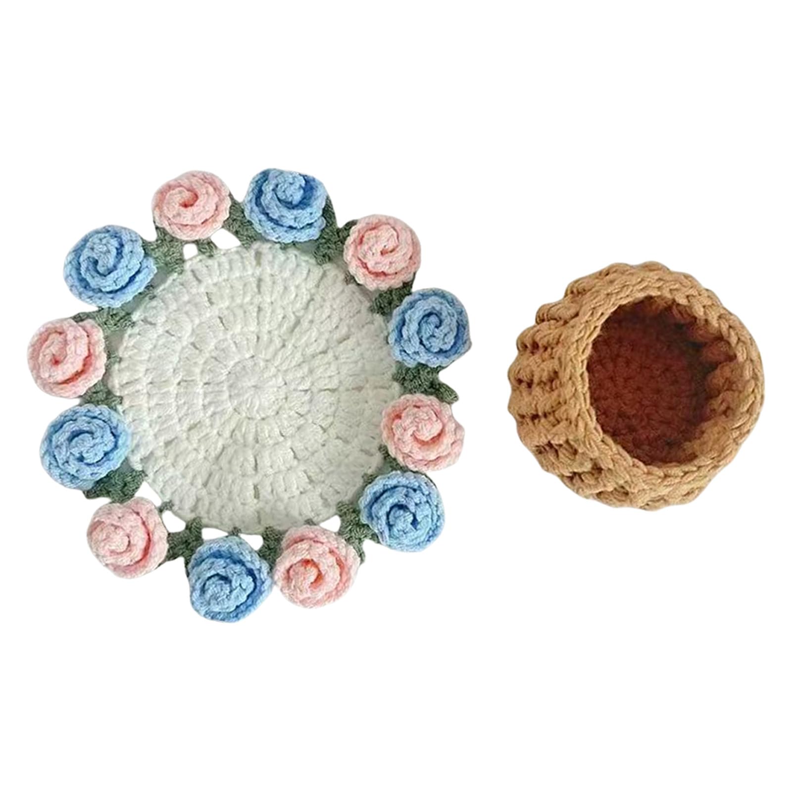 Coasters Crochet Kits Starter Rose Bouquet for Craft Lovers Rose Bouquet