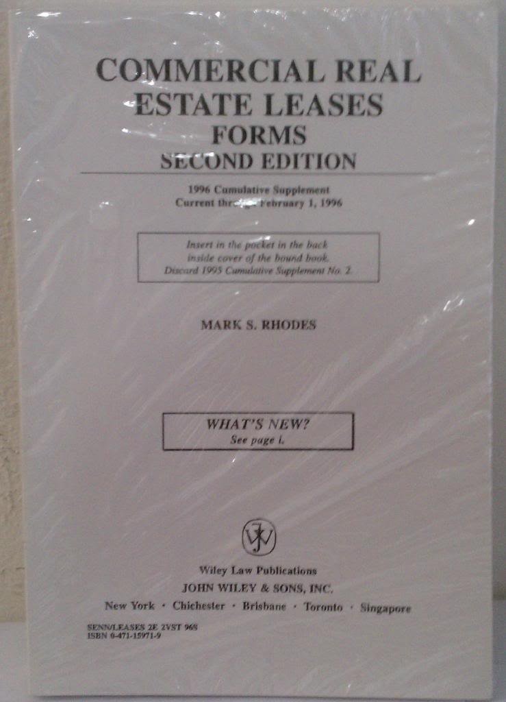 Commercial Real Estate Leases Preparation and Negotiation/Forms 1996 Cumulative Supplement