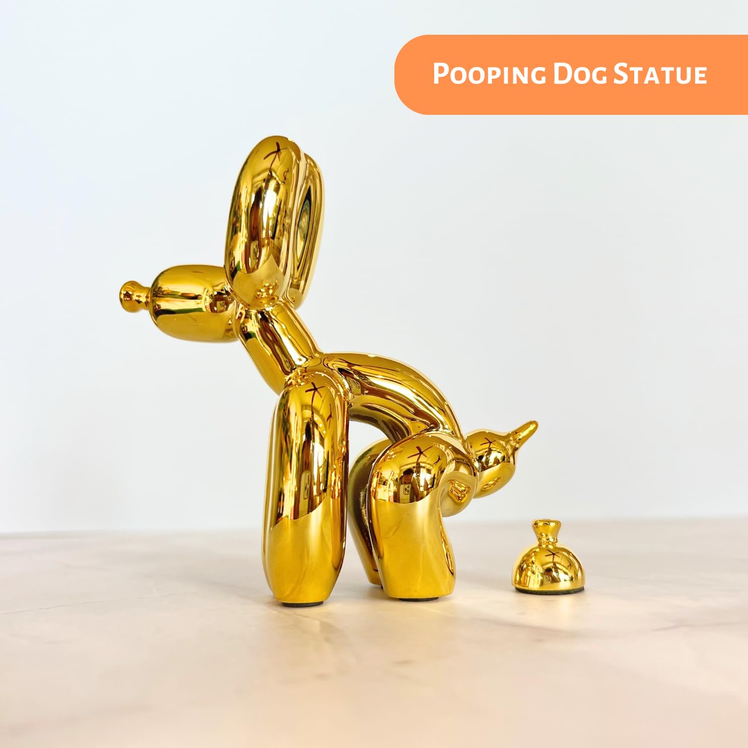 Amazon.co.jp: うんち犬の彫刻 ゴールド、ペット愛好家に楽しい