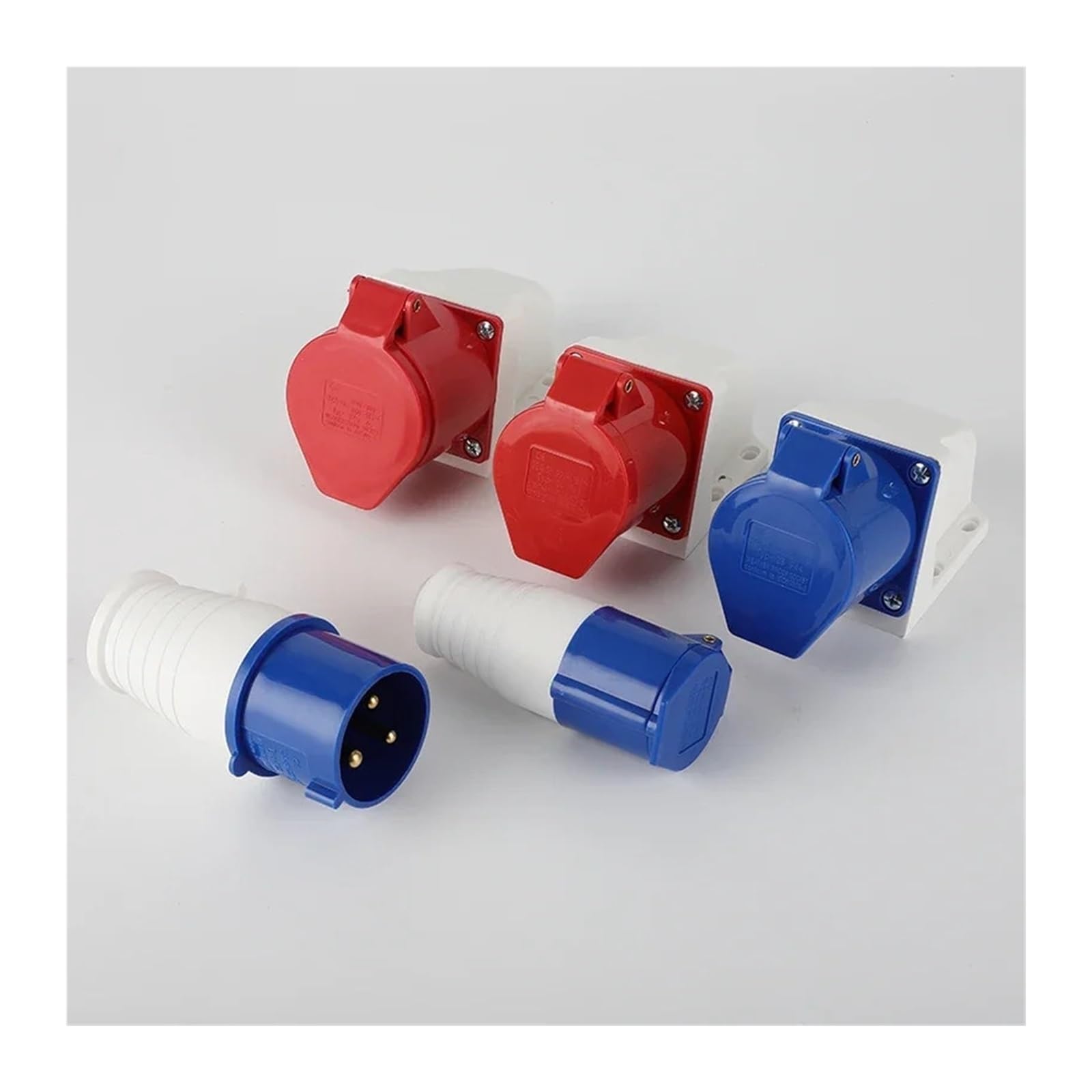Prise et prise industrielles, connecteur étanche, 3 broches, 4, 5, 16A/32A, IP44, connexion électrique, murale(125A Connector,20 Pcs,4 Pin)