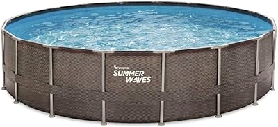 Summer Waves 18ft x 48in Above Ground Frame Pool Set with Filter Pump & Ladder