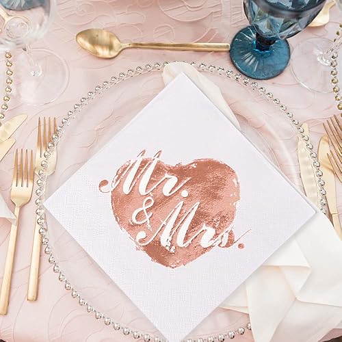 Miniatura 4 de Paquete de 100 servilletas de boda con diseño plateado para decoración de fiesta de boda, despedida de soltera, compromiso, fiesta (5 x 5 pulgadas,