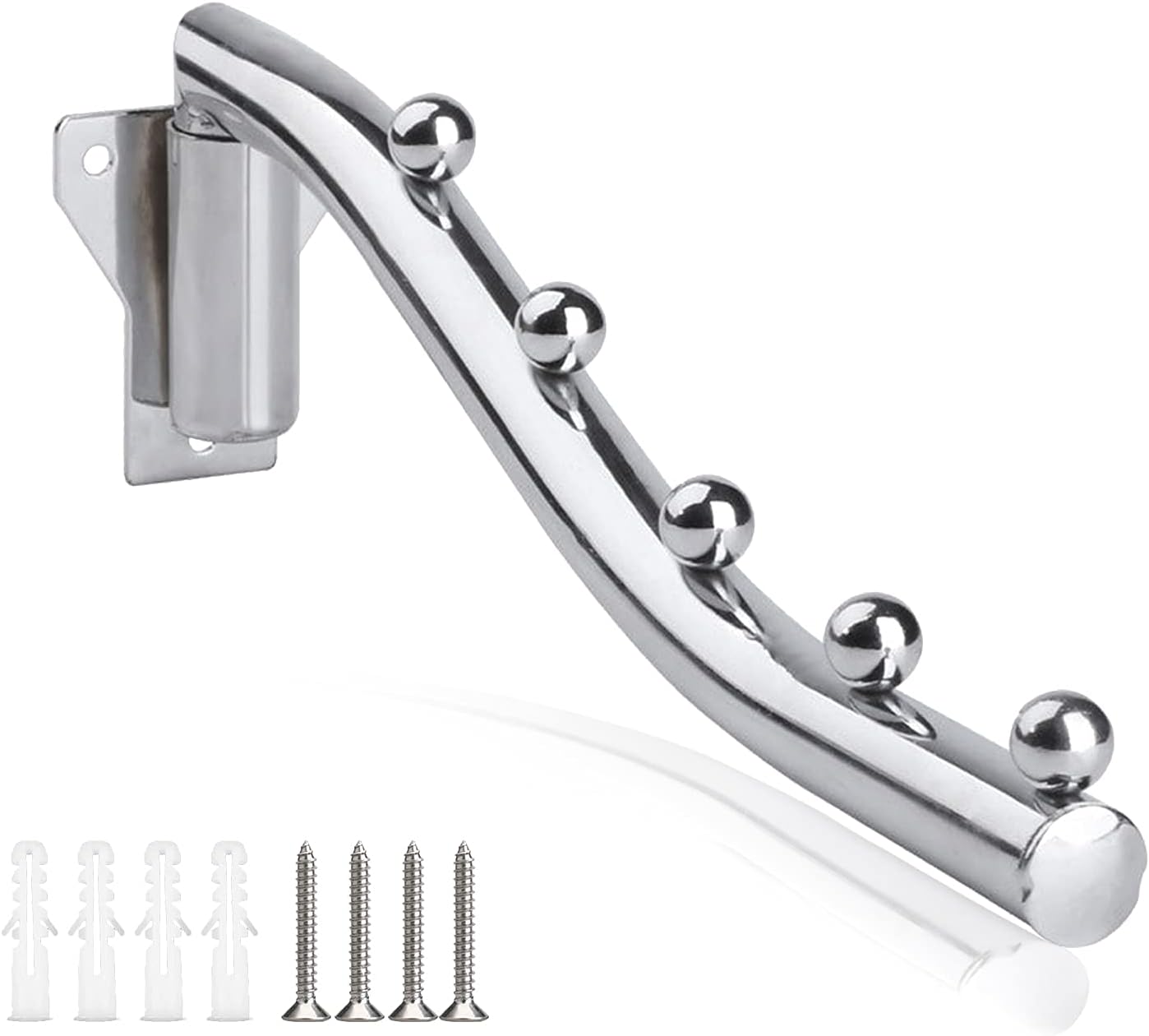 Perchero plegable de pared para colgar ropa, soporte para brazo oscilante, ganchos de ropa de acero inoxidable, sistema de suspensión de ropa que