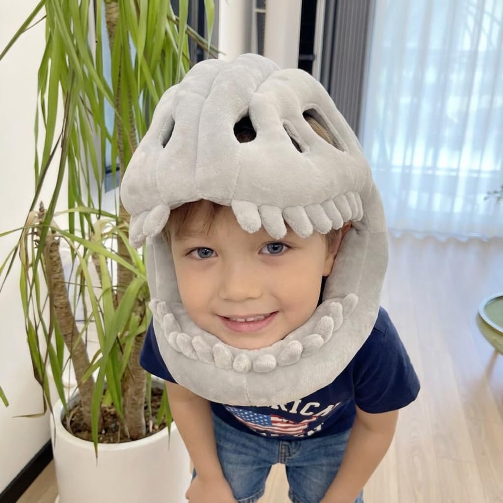 LUMIXA Dinosaur Skeleton Plush Costume - Cozy 3D Spinosaurus Outfit Wearable Cuddly Toy for Dress Up & Play