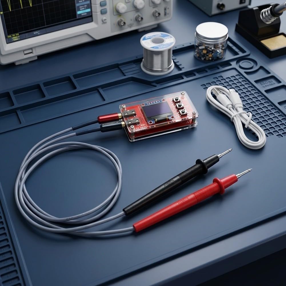 LCR Messgerät Bridge-Kit, hochpräziser Auto-Test mit LCD-Display-Halter, USB-Datenausgang für R C L Messung, Elektronik DIY Training