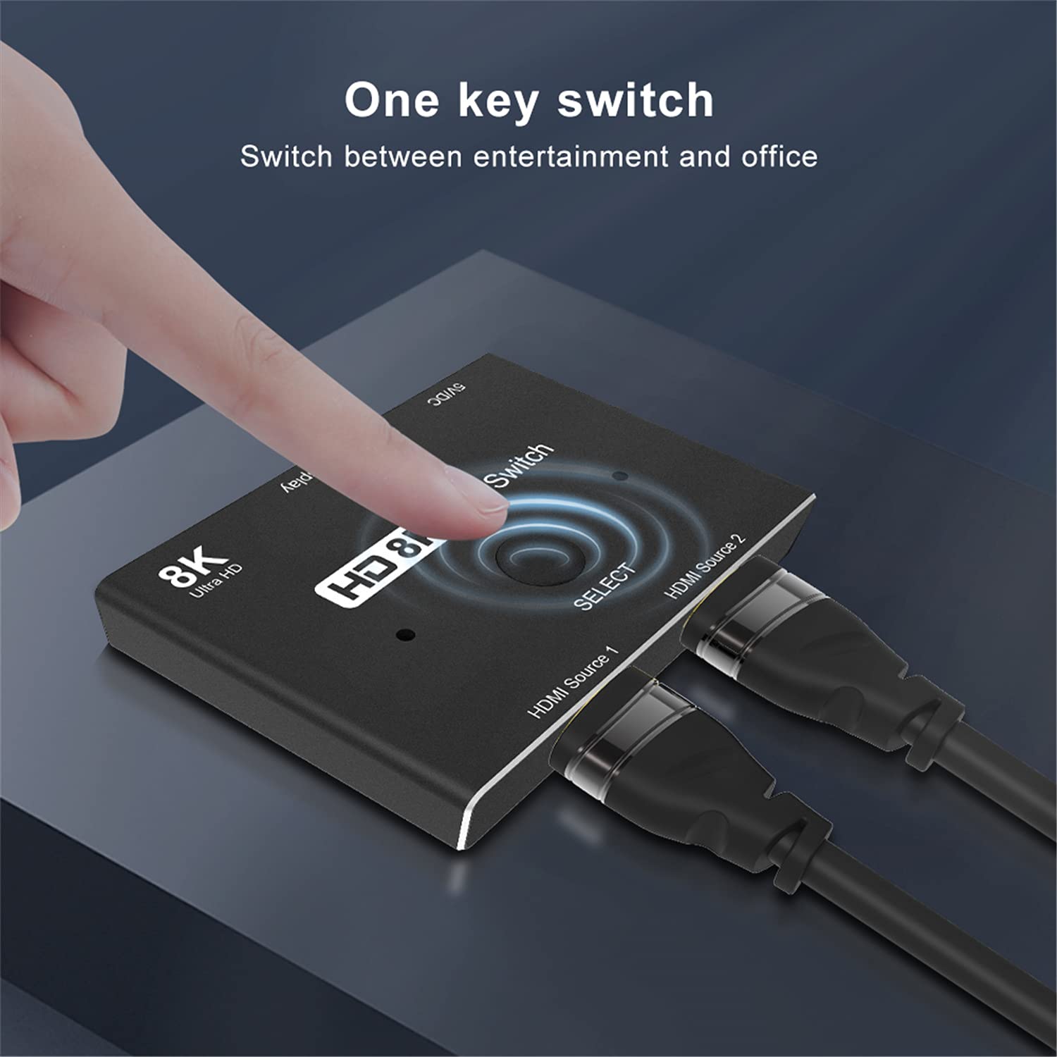 Switcher 2.1 compatibile HDMI 2 in 1 out 8K a 60Hz 4K a 120Hz Ultra HD KVM Switcher 2x1 Adattatore per PS4/5 TV Box HDTV Xbox Proiettore