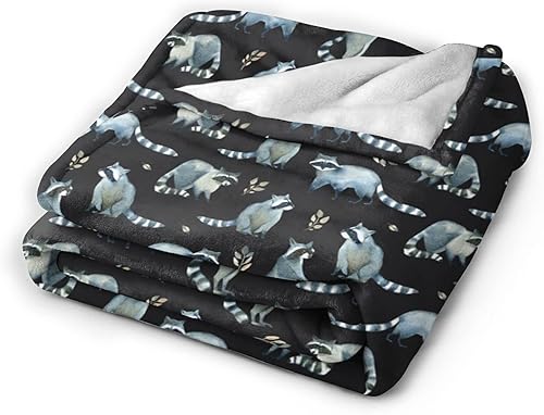 Miniatura 2 de Manta de mapache súper suave, manta de viaje, manta decorativa para cama y sofá (60 x 50 pulgadas)