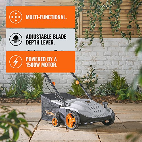 VonHaus 2 in 1 Scarifier & Lawn Aerator 1500W Electric Grass Rake for