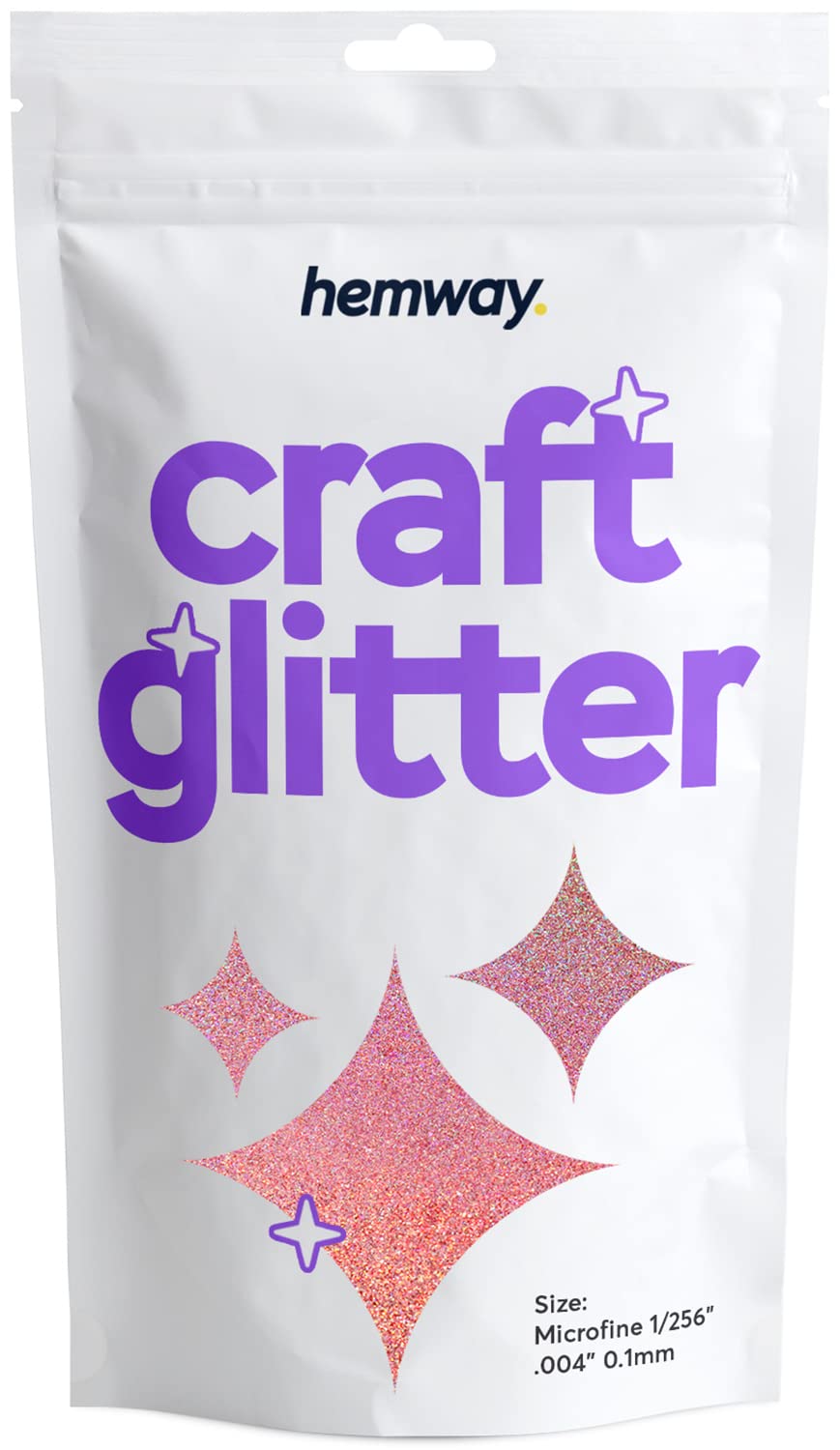 Hemway Craft Glitter Rose Gold Holographic 100g Microfine Glitter for Crafts Resin, Cosmetic, Nail, Face, Body, Festival