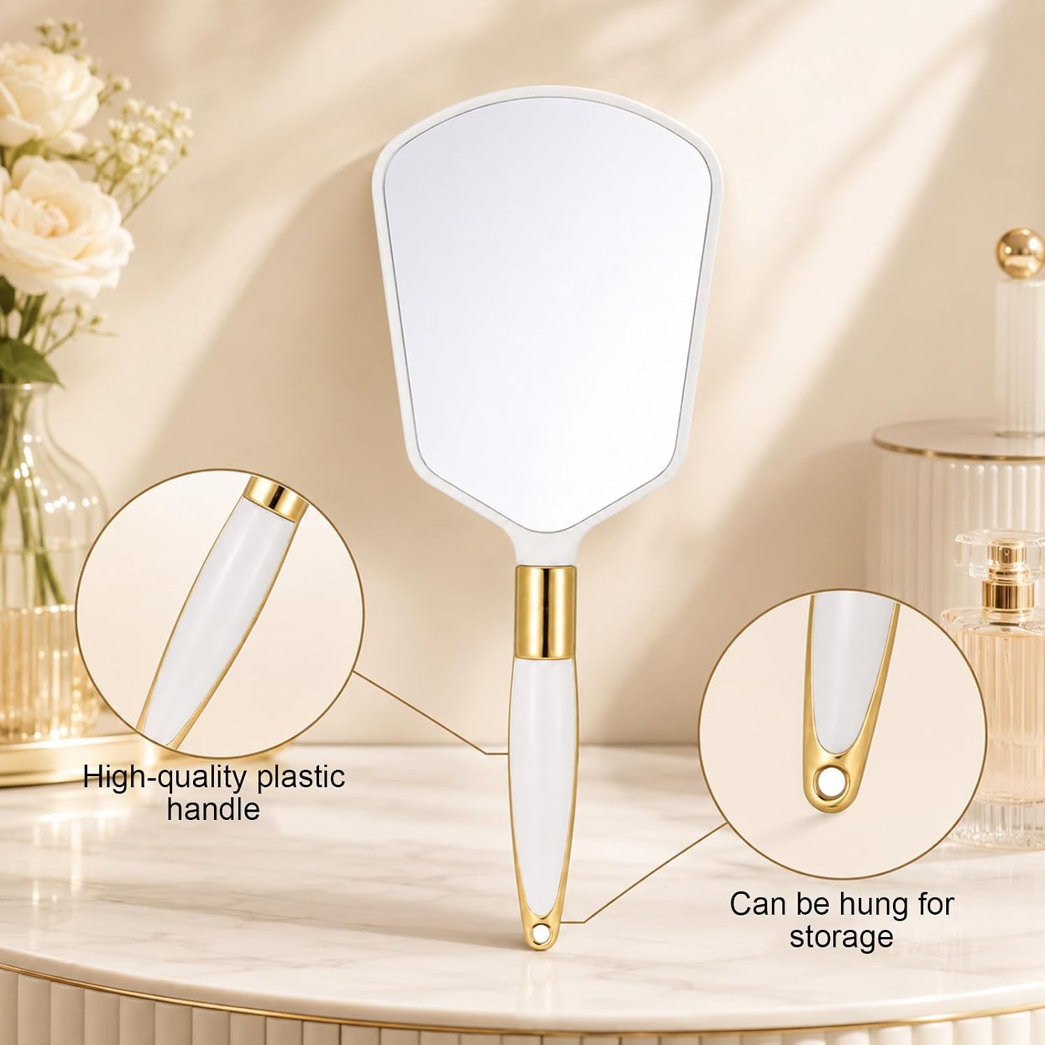 Cute Hand Mirror Gold Hand Mirror with Handle Hands Held Mirrors