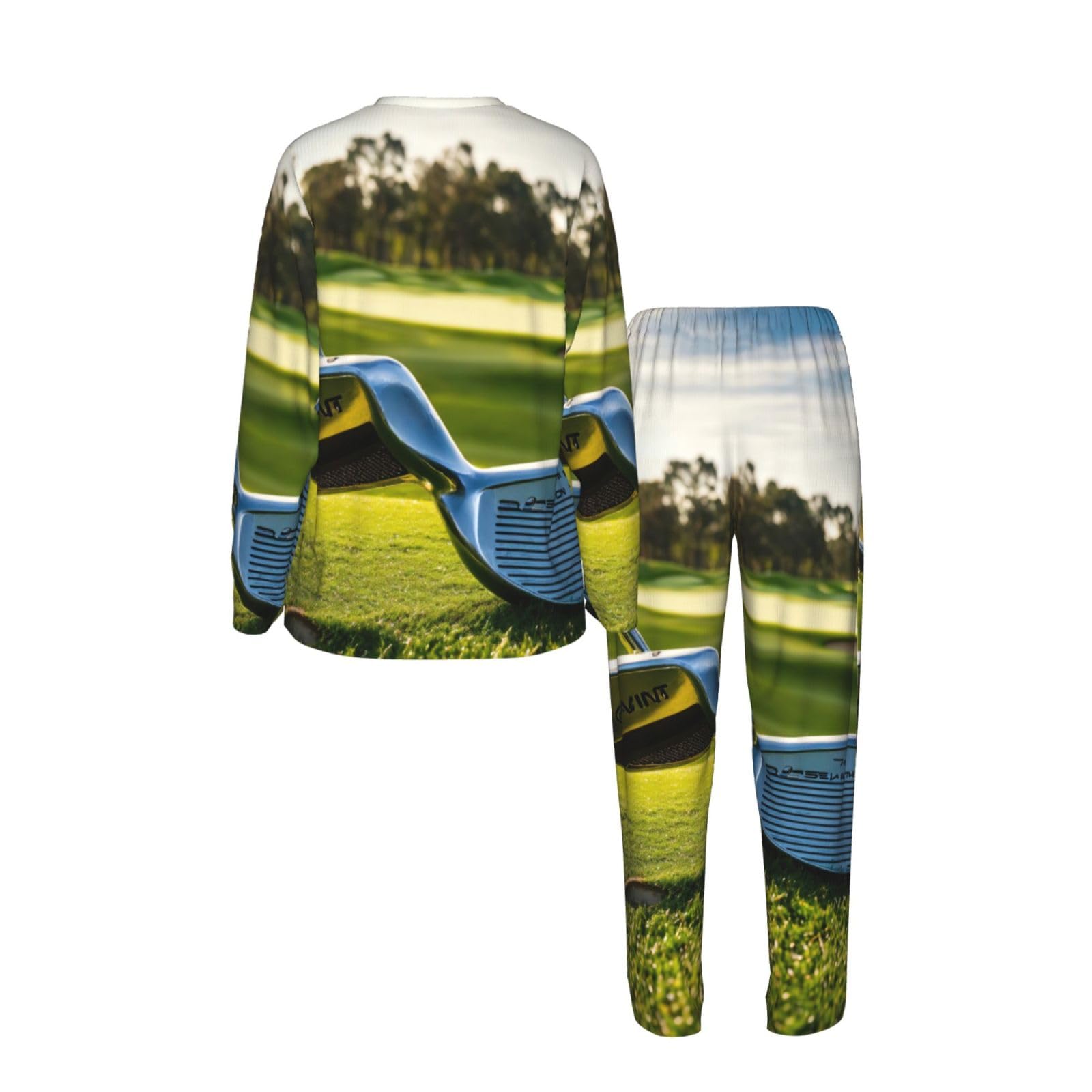 Golf Club Stampa Donna Manica Lunga Pigiama Vacanza Yoga Casual Gite Confortevole Pigiameria Regalo