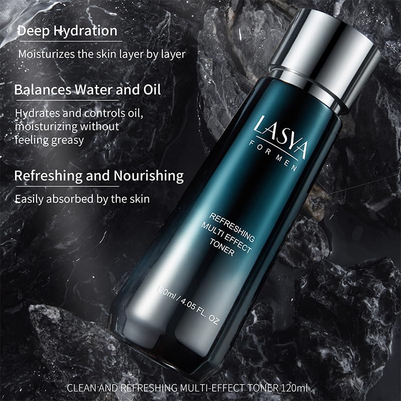 Oil Control Skin Care Set For Men 3-In-1 Skin Care Routine With Cleanser Toner Lotion 3 Step Skin Care Routine