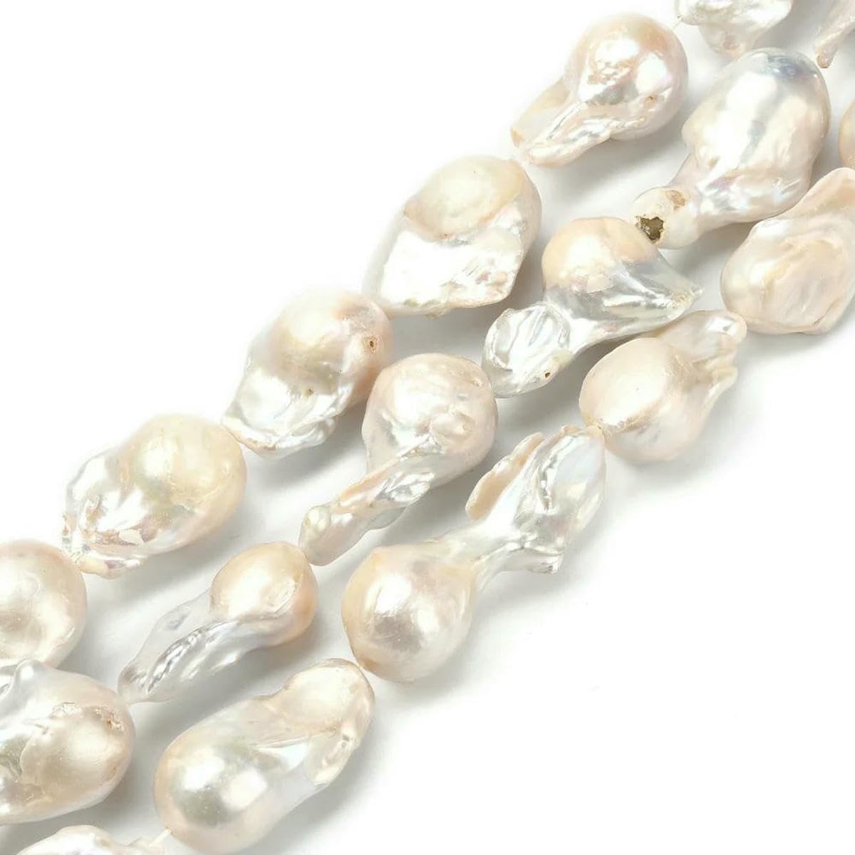 Perles nucléées blanches antiques, 1 brin, pour la fabrication de bijoux, bracelets, colliers, accessoires artisanaux, décoration-D