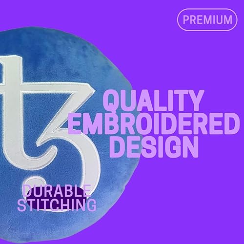 Miniatura 3 de Tezos Pillow - Almohada de felpa redonda bordada de peluche de BlockCraft.Shop XTZ Almohada de felpa