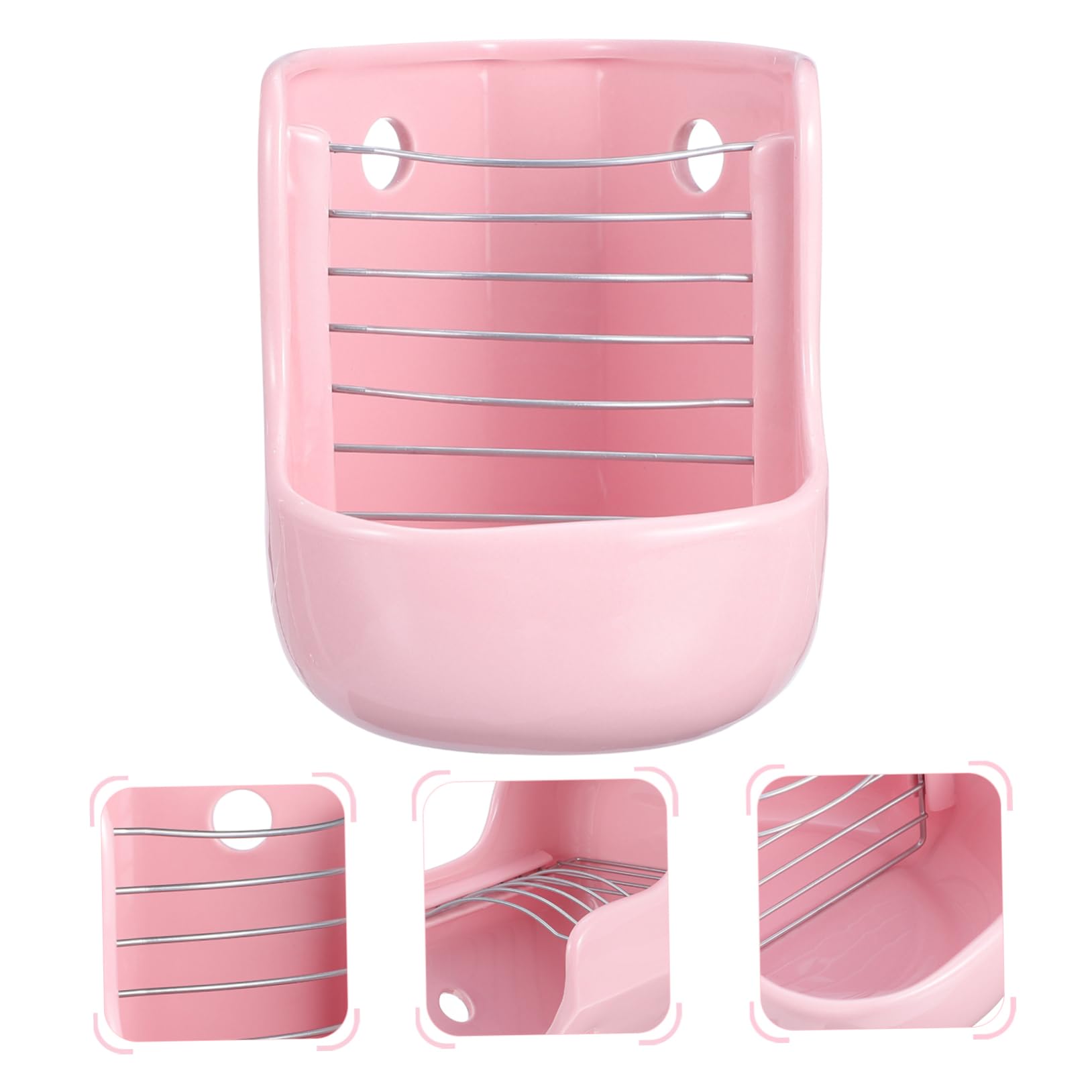 NOLITOY Ciotola per Cibo Coniglio Criceto Triangolare Cucina in Terracotta Antiversione Separatore Urina Porta Fieno