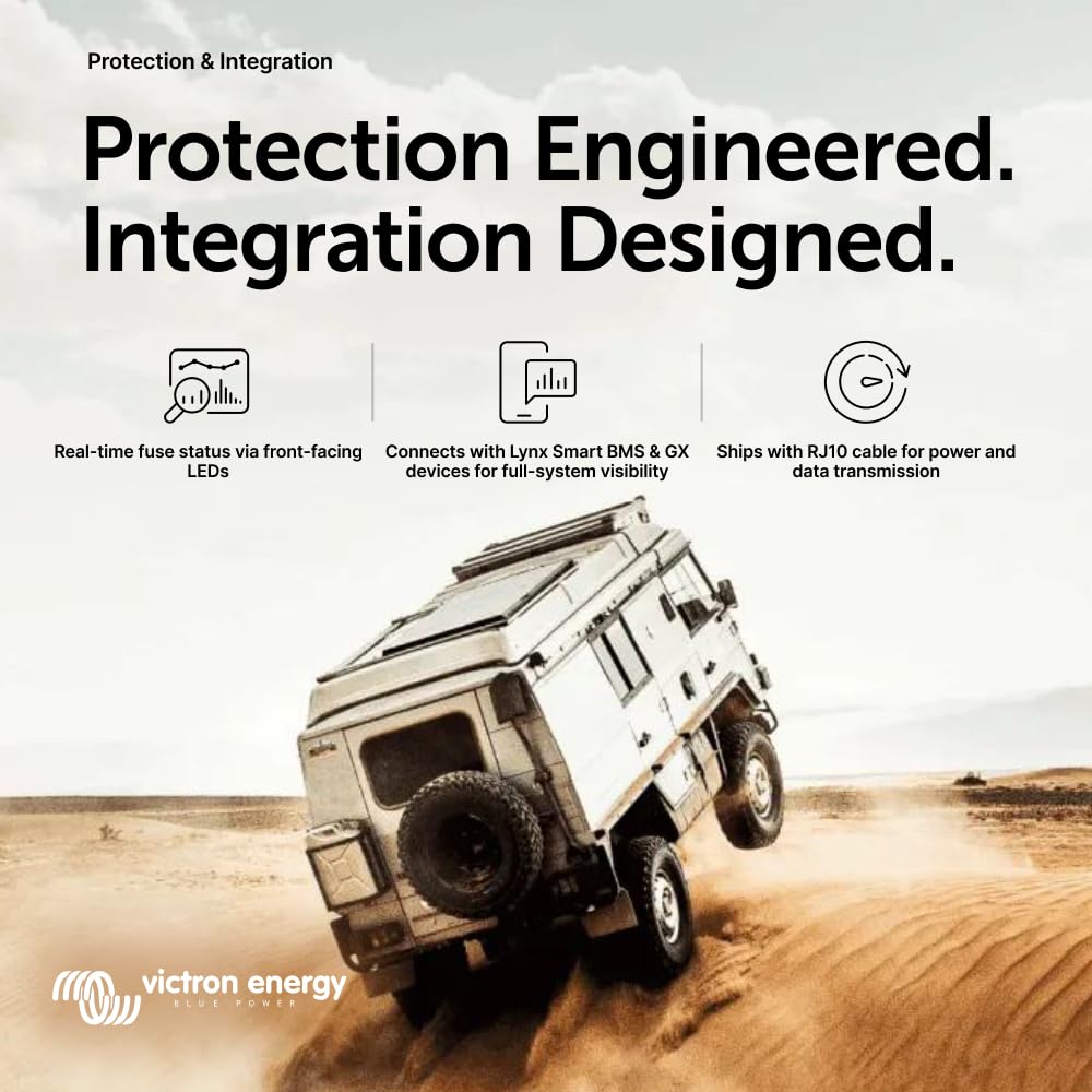Victron Energy Lynx Distributor - Modular M10 DC Bus Bar with 4 Fuses