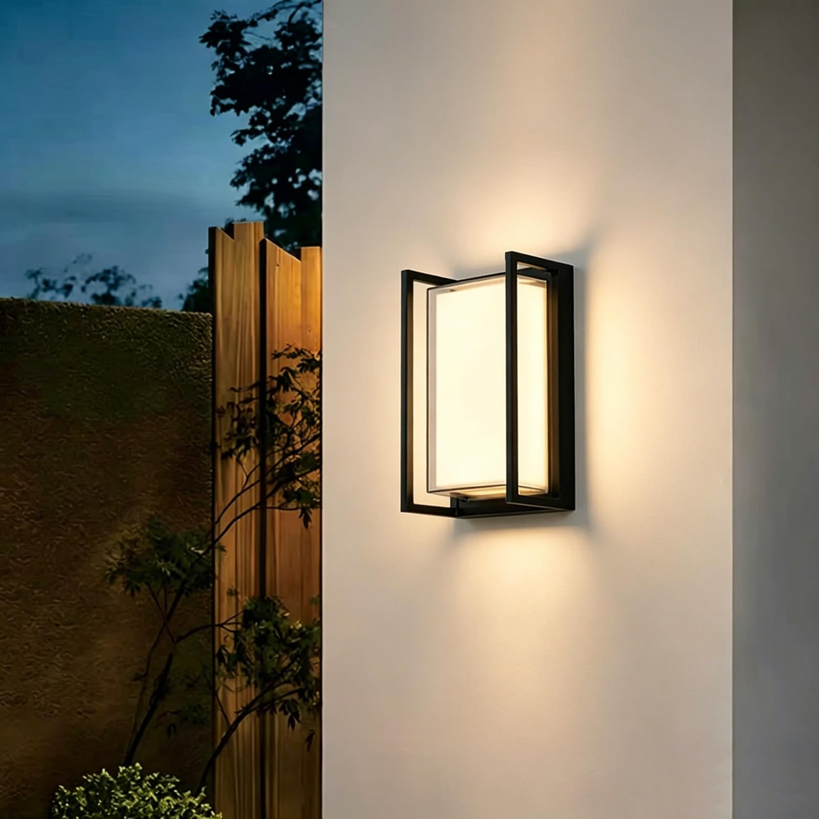 Aplique de Pared LED Moderno para Exteriores, 12 W, 3000 K, para Porche y Patio, con cableado Fijo, luminaria Exterior de Aluminio Impermeable IP65 para Puerta Principal, Garaje y jardín.