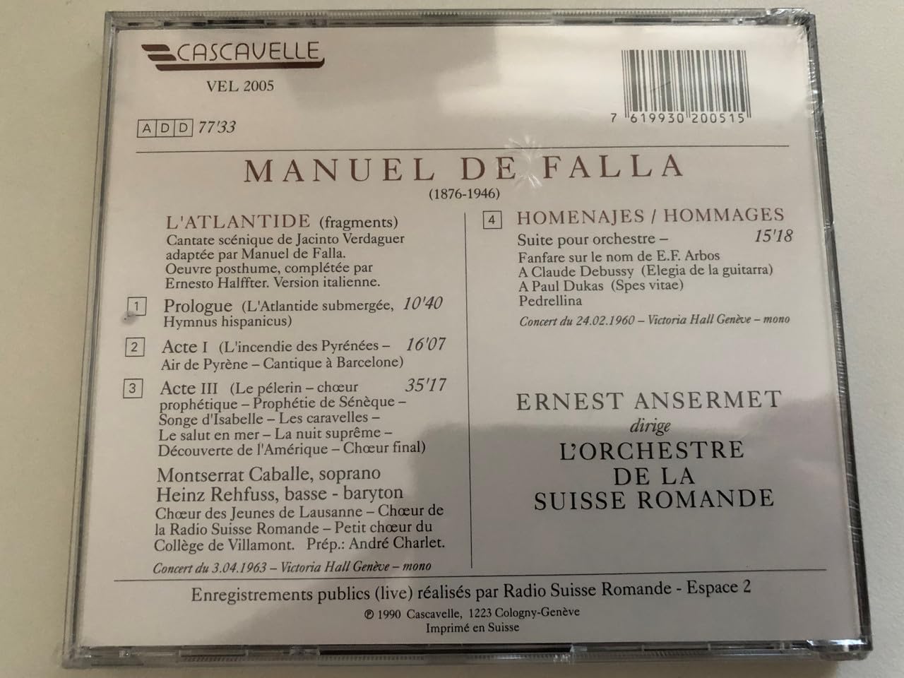 Falla: L'Atlantide/Homenajes