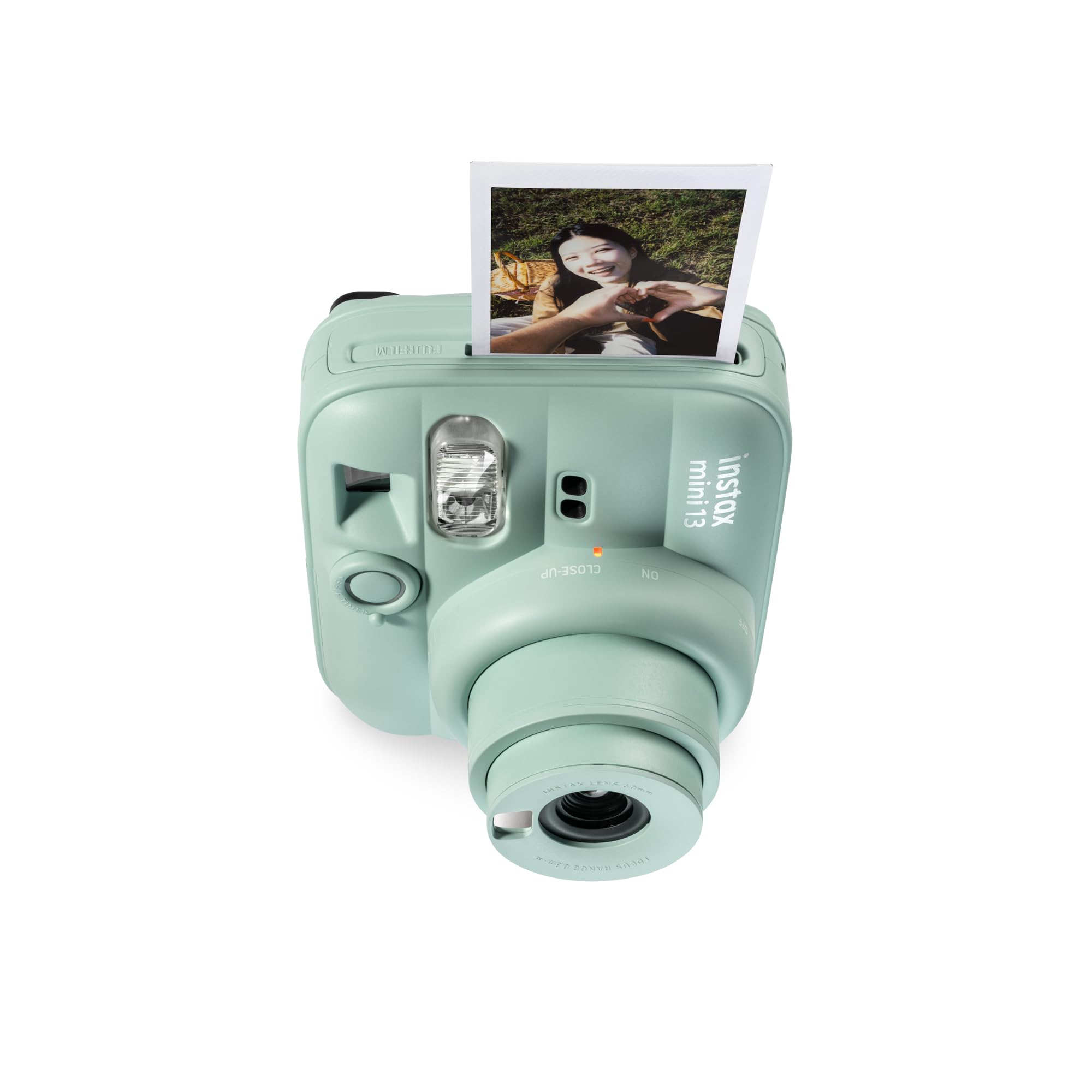 instax mini 13 fotocamera istantanea con flash integrato, specchio selfie, modalità close-up, autoscatto, Lagoon Green