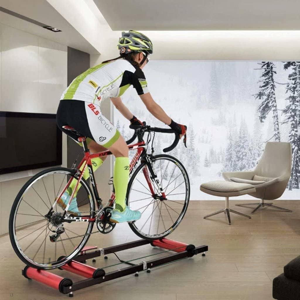 Rullo per Rulli, Rullo per Bici Pieghevole, Rullo per Bicicletta da Ciclismo Indoor, Compatibile con Biciclette con Un Diametro della Ruota da 24 A 29 Pollici, Comprese Le Biciclette 700C