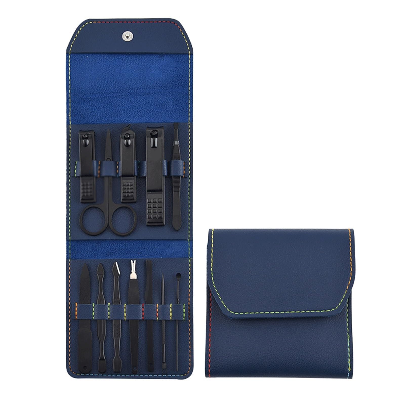 Ensemble de manucure noir mat, kit de décoration pour ongles d'exception