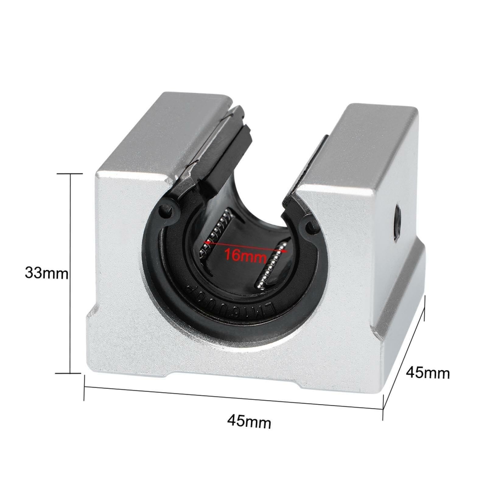 Cuscinetto, Unità blocco scorrimento con cuscinetto a sfere lineare SBR16UU, diametro foro 16 mm 1 pezzo Resistenza all'usura
