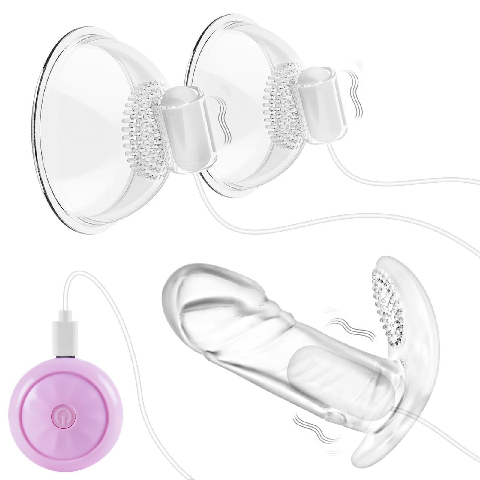 Female Nipple Vibrator Sex Toy Breast Massager Clitoral Stimulator Womens G-spot Dildo Vibrator with Multiple Vibration Modes Adult