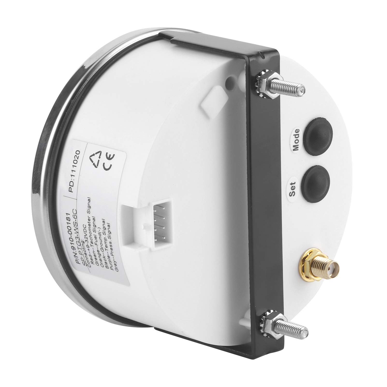 Wielofunkcyjny Miernik 85 Mm Cyfrowy Wskaźnik GPS z Wyświetlaczem TFT dla łodzi, Wskaźnik 10 w 1 Poziom Paliwa Temperatura Wody Napięcie Przebieg, Materiał Nierdzewna + ABS Biała Tarcza