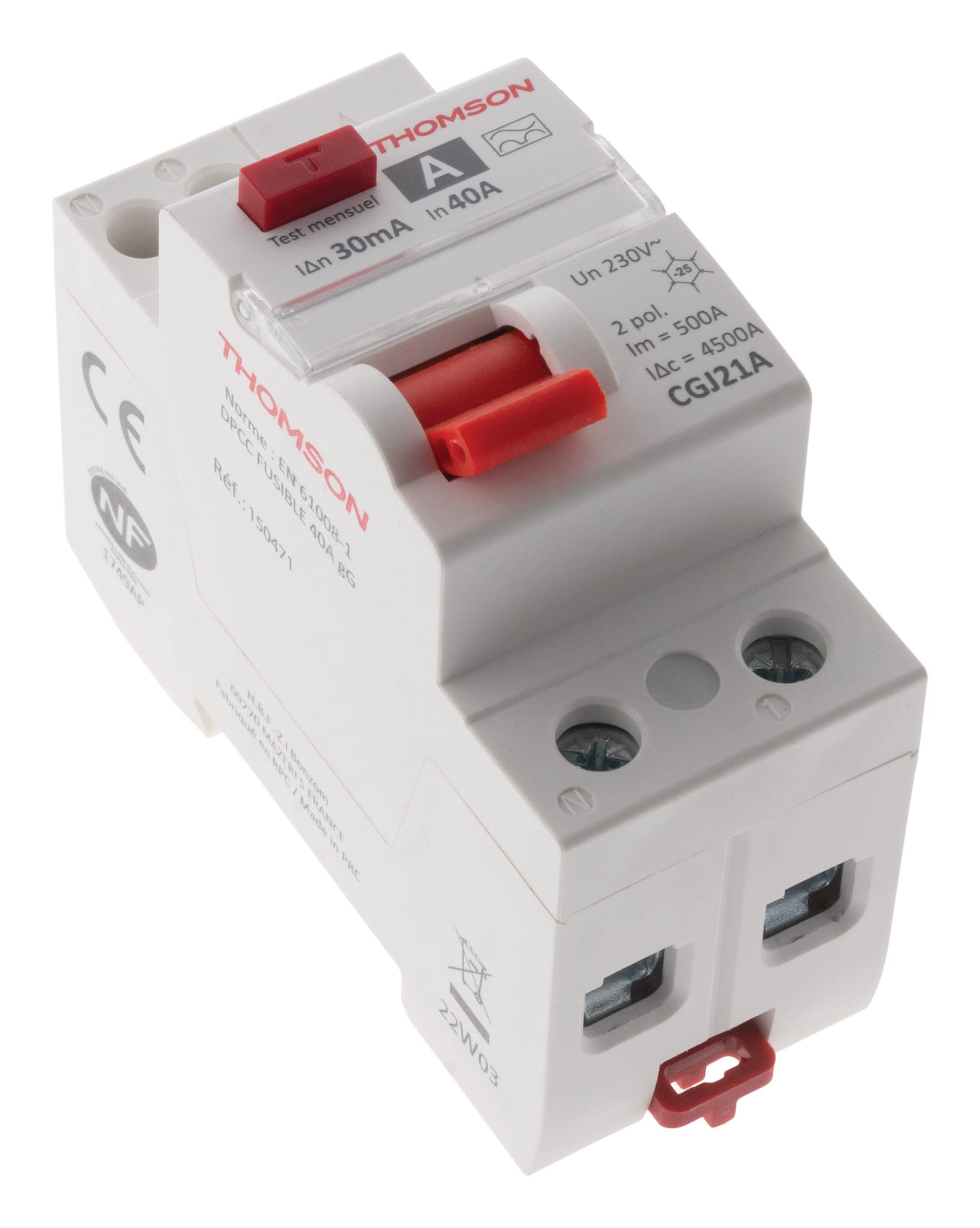 THOMSON Interrupteur Différentiel 40A/30mA Type A NF (Easy Connect)