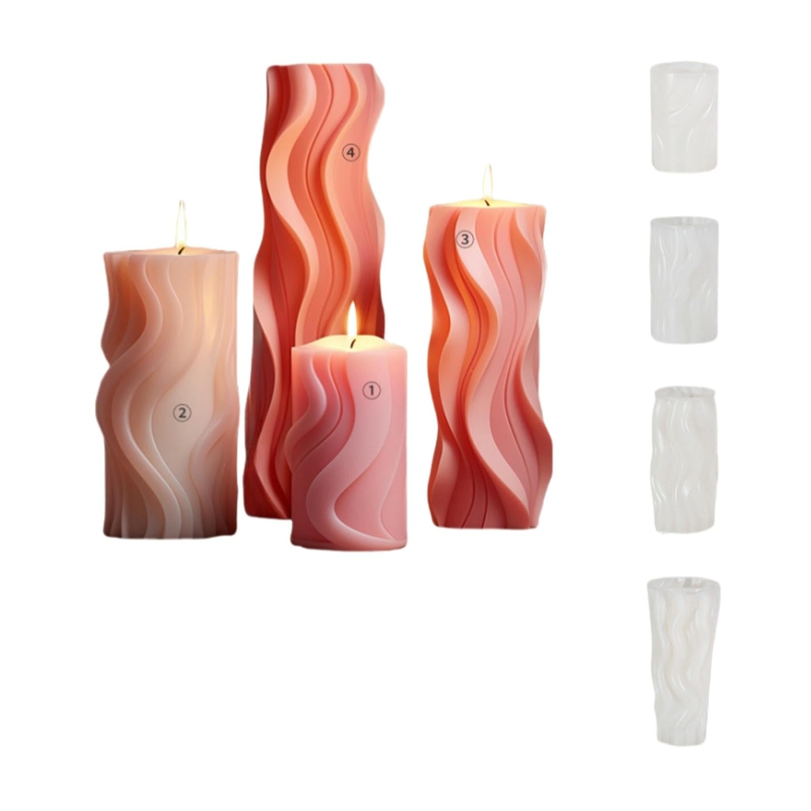 Formy do świec fala cylindryczna świeca aromaterapia silikonowa forma DIY nieregularne geometryczne ręcznie wykonane dyfuzor kamienne ozdoby forma-spirala seria D Zl-59