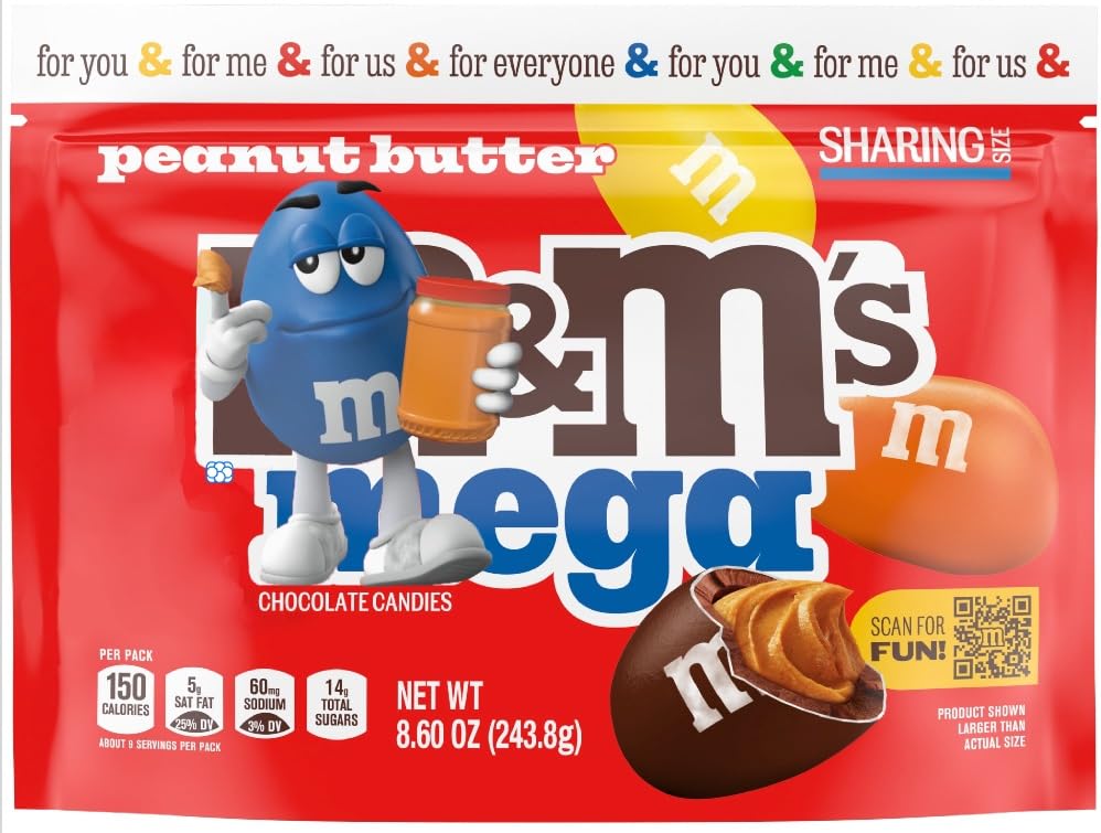 M&M Peanut Butter Mega 8.6oz (243.8g)