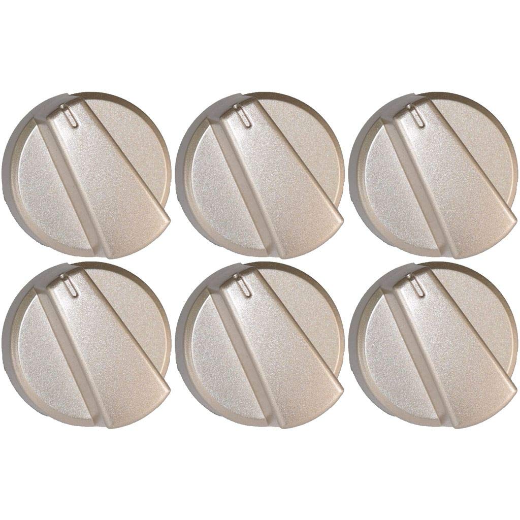 Ufixt Silver Cooker Control Knobs Pack Of 6 Compatible With Belling