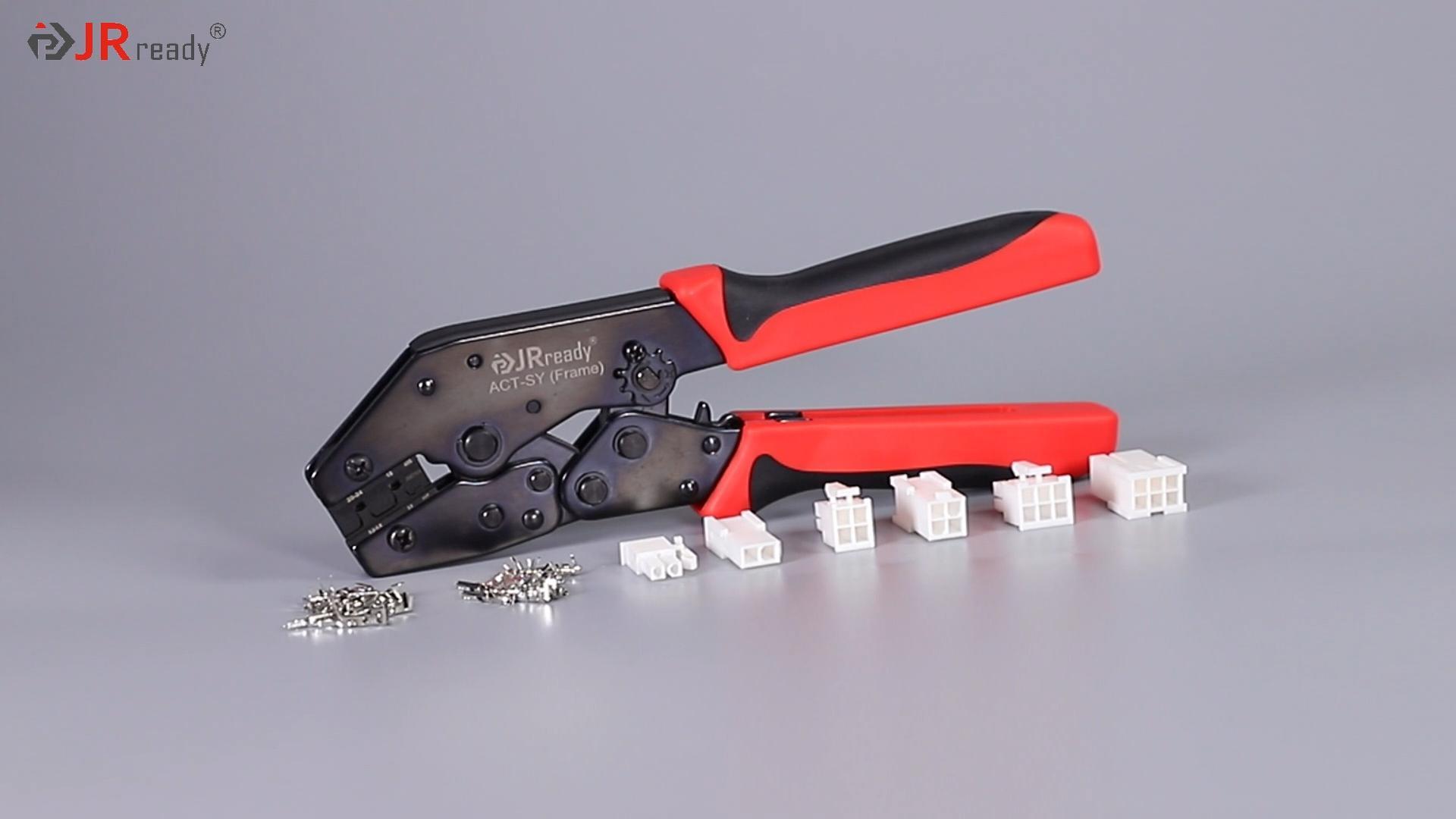 Image of JRready ST6490-ACT Mini-Fit Jr. 2 4 6 8 Pin Connector kit, w /PremiumGrade Crimp Tool, Terminal Pin 18-24 AWG, Molex Extraction Tool, Compatible with Molex Mini-Fit Jr. Connector, 4.2mm Pitch, 446 Pcs