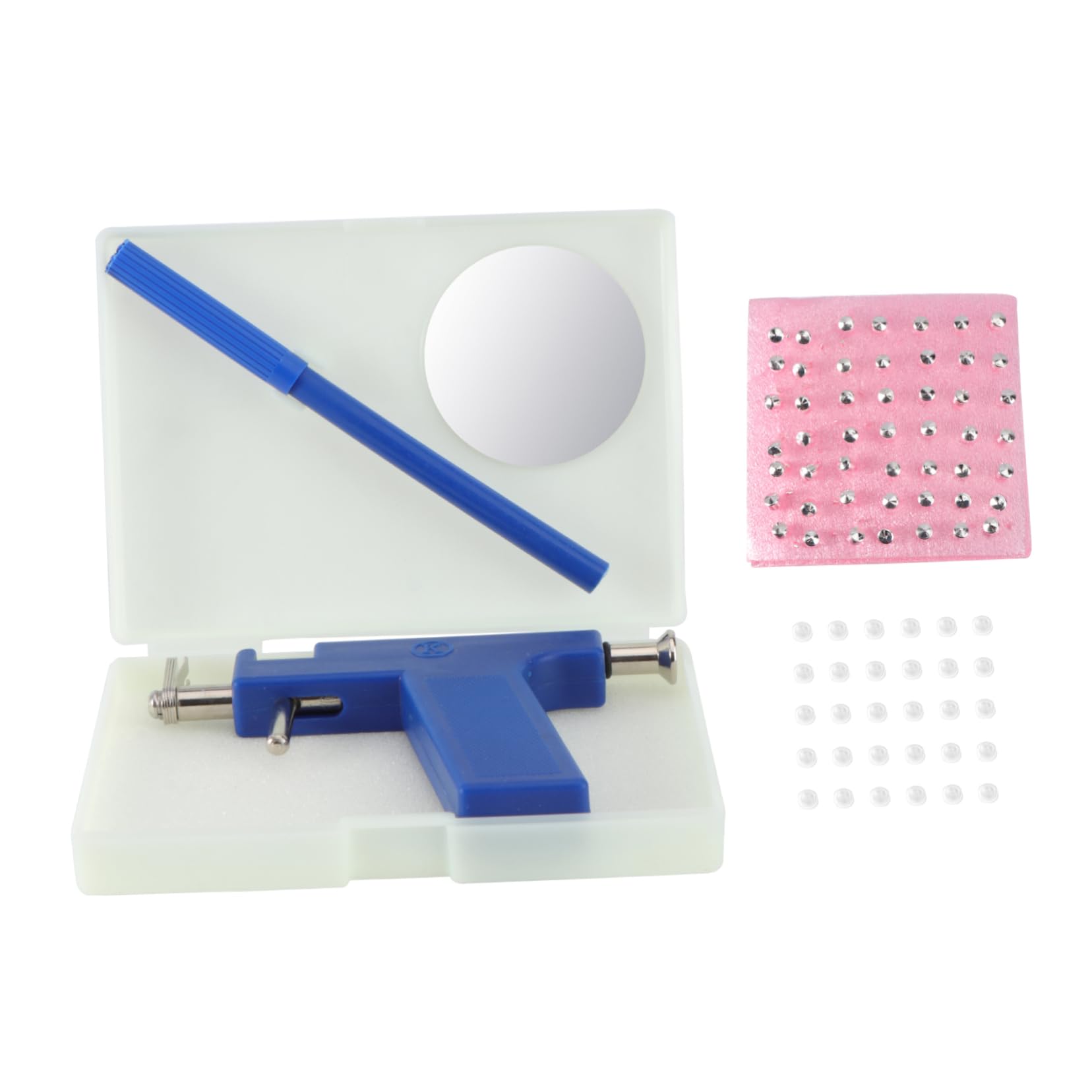 IWOWHERO Eargun Suit for Kit 48 Studs and 100 Nuts Ear Navel Tool Set Professional Home Use