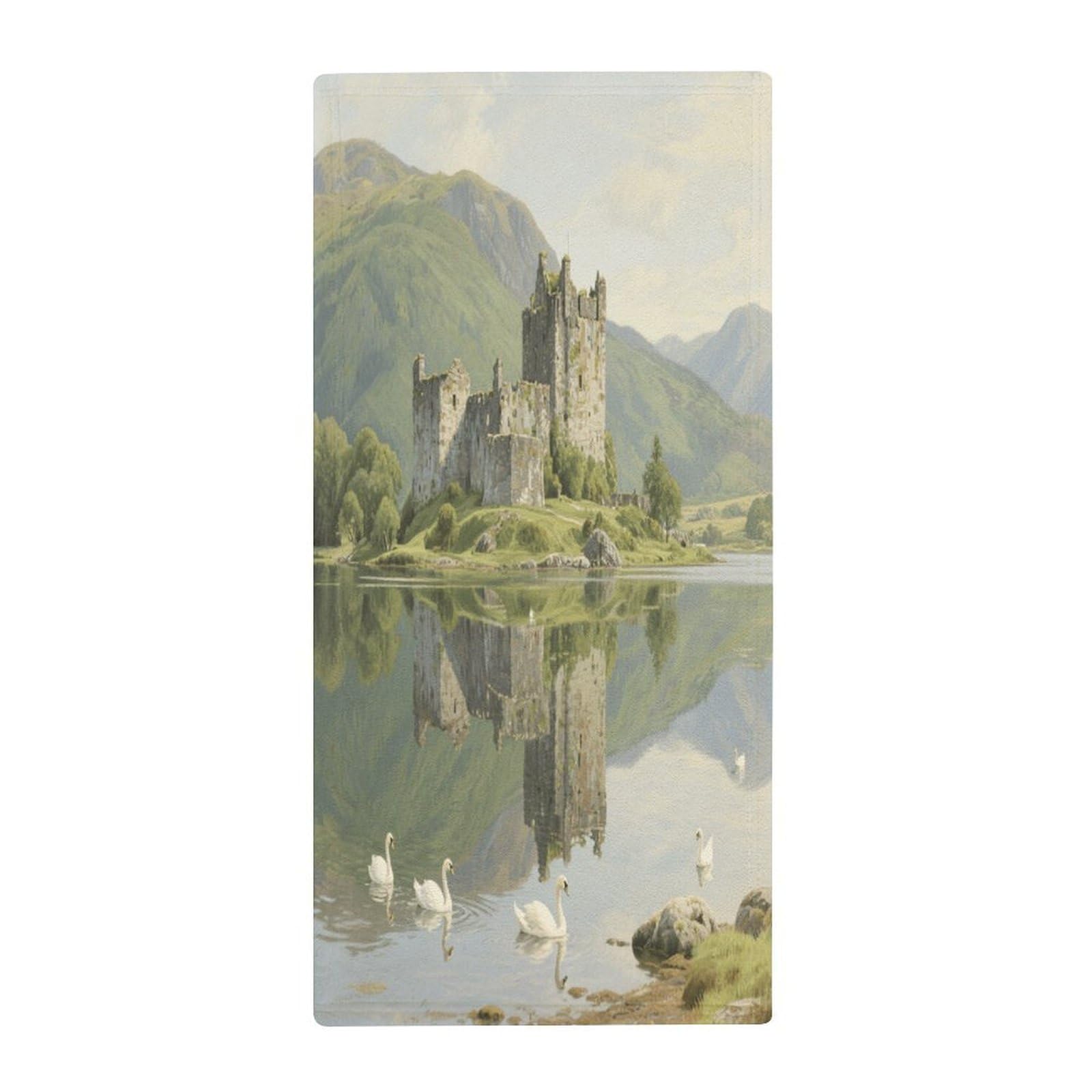 Fekiloot Style Highland Lakes And Castles Towels For Bathroom, Bath Towels 13.8 X 28.7 Inch, Hand Towel Multipurpose Use As Bath Fitness, Bathroom, Shower, Sports, Yoga Towel