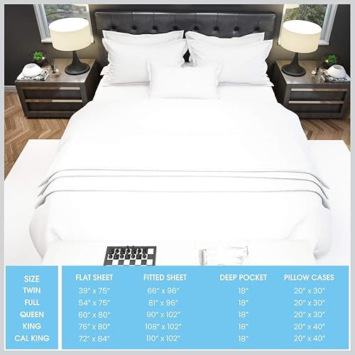 Miniatura 5 de Bunny's Home Sábanas de 800 hilos, bolsillo profundo para colchones de hasta 18 pulgadas, lujosas sábanas peinadas de fibra larga y clase hotelera,
