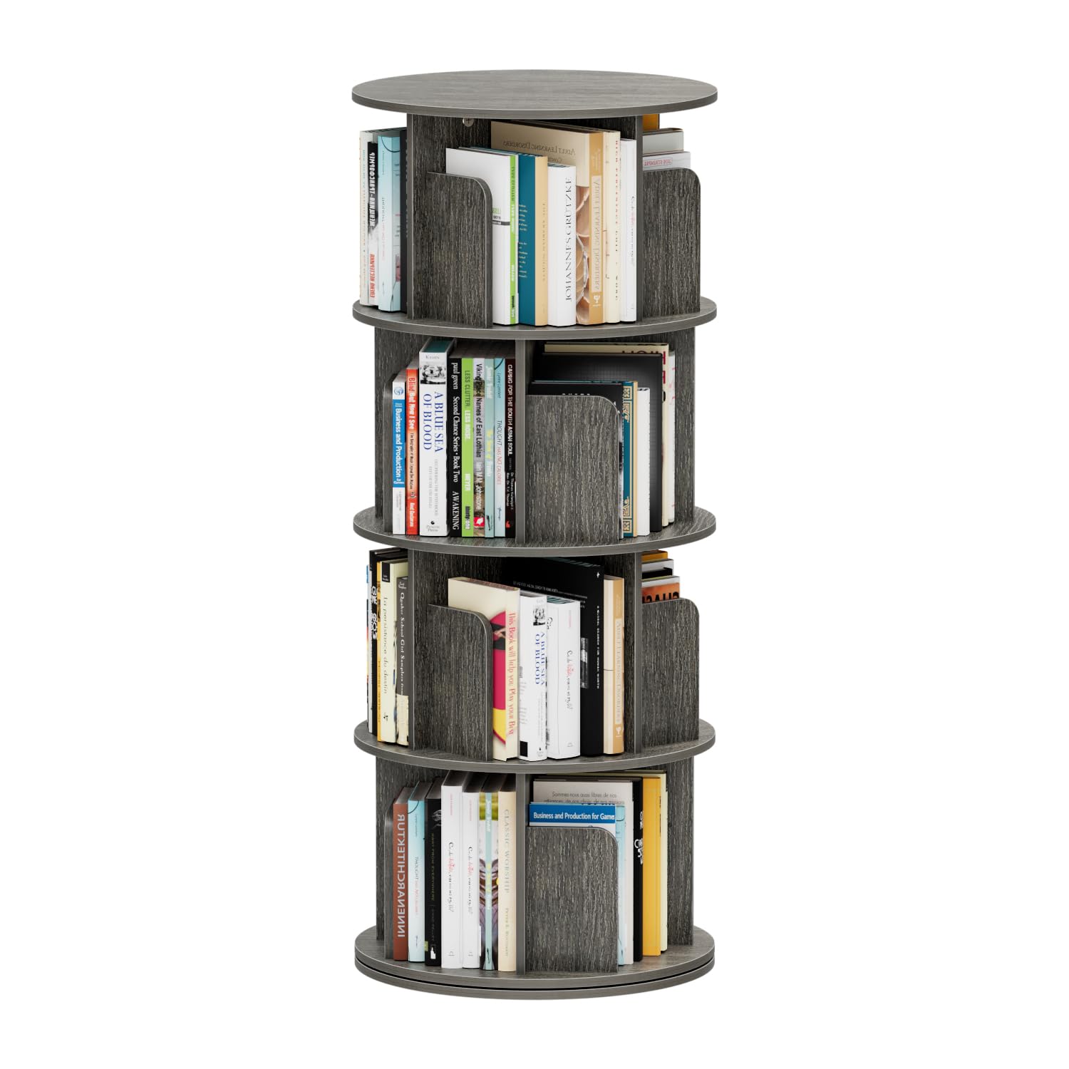 回転式本棚4段 Amazon｜本棚 (回転式本棚) 絵本棚 天然木 漫画 ブックシェルフ