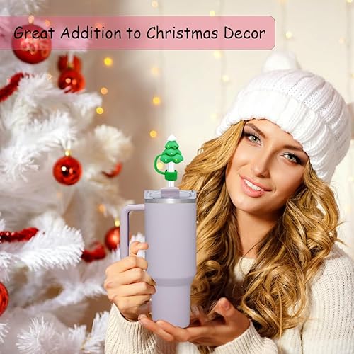 Miniatura 4 de Stanley - 6 tapas de paja Stanley, accesorios para copas Stanley, para árbol de Navidad, de silicona, para regalos de Navidad de 30 y 40 onzas