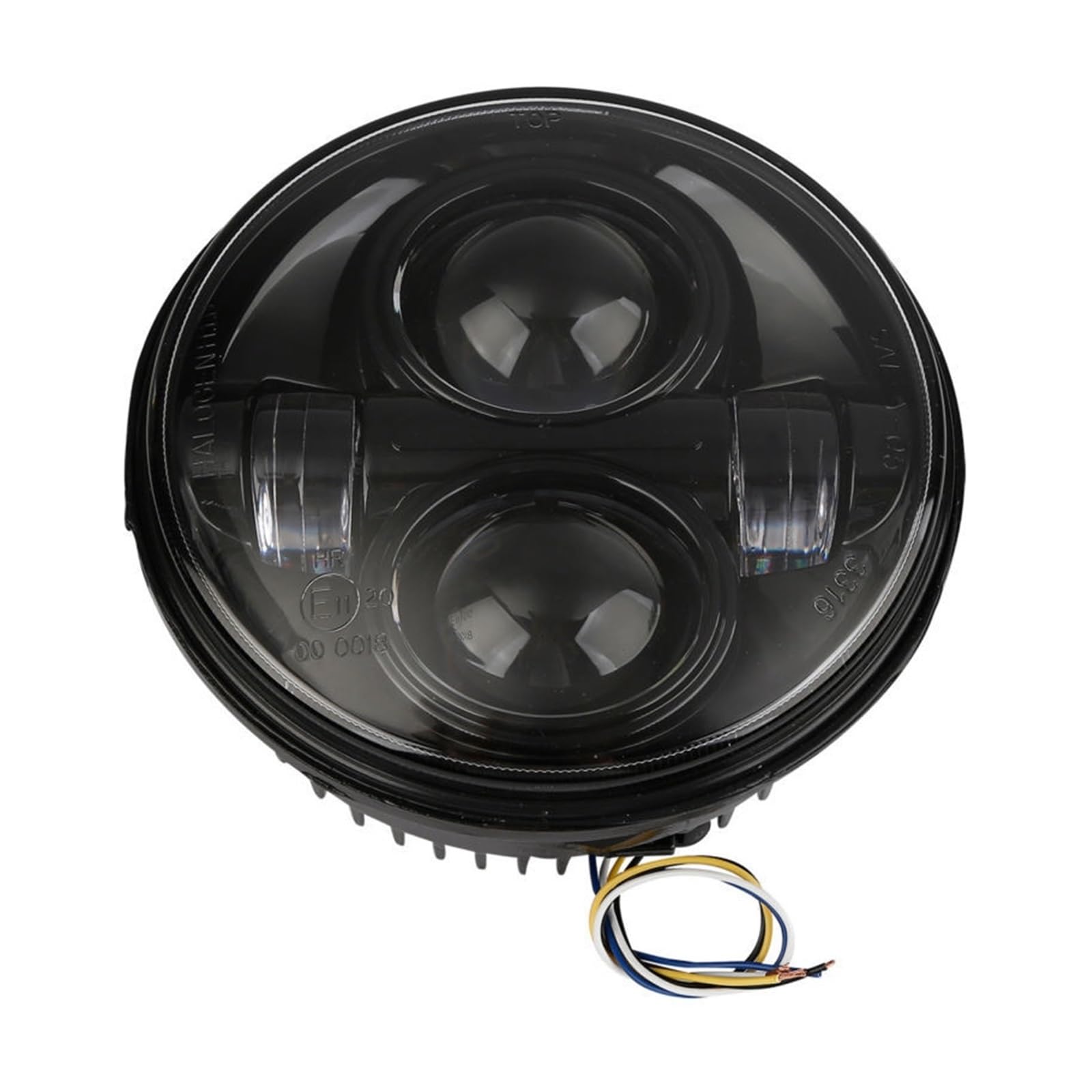 Motorcycle Round LED Projector Headlight Compatible with Harley Touring Road King Softail Electra Glide Bad Boy(Chrome)