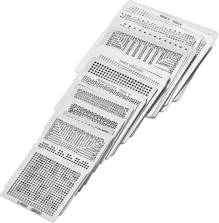33pcs BGA Universal Reballing Rework Net Stencils Steel Template Mesh Directly Heat Set Kit