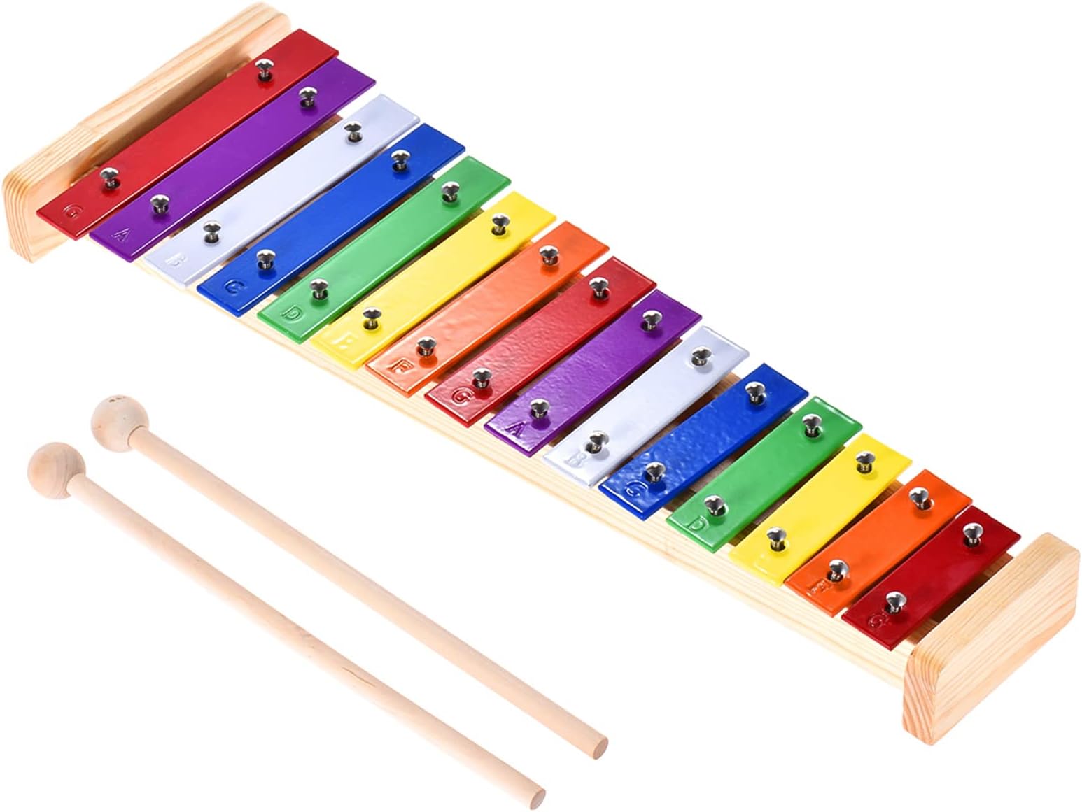 summina Buntes Xylophon 15 Töne Regenbogentaste Xylophon mit 2