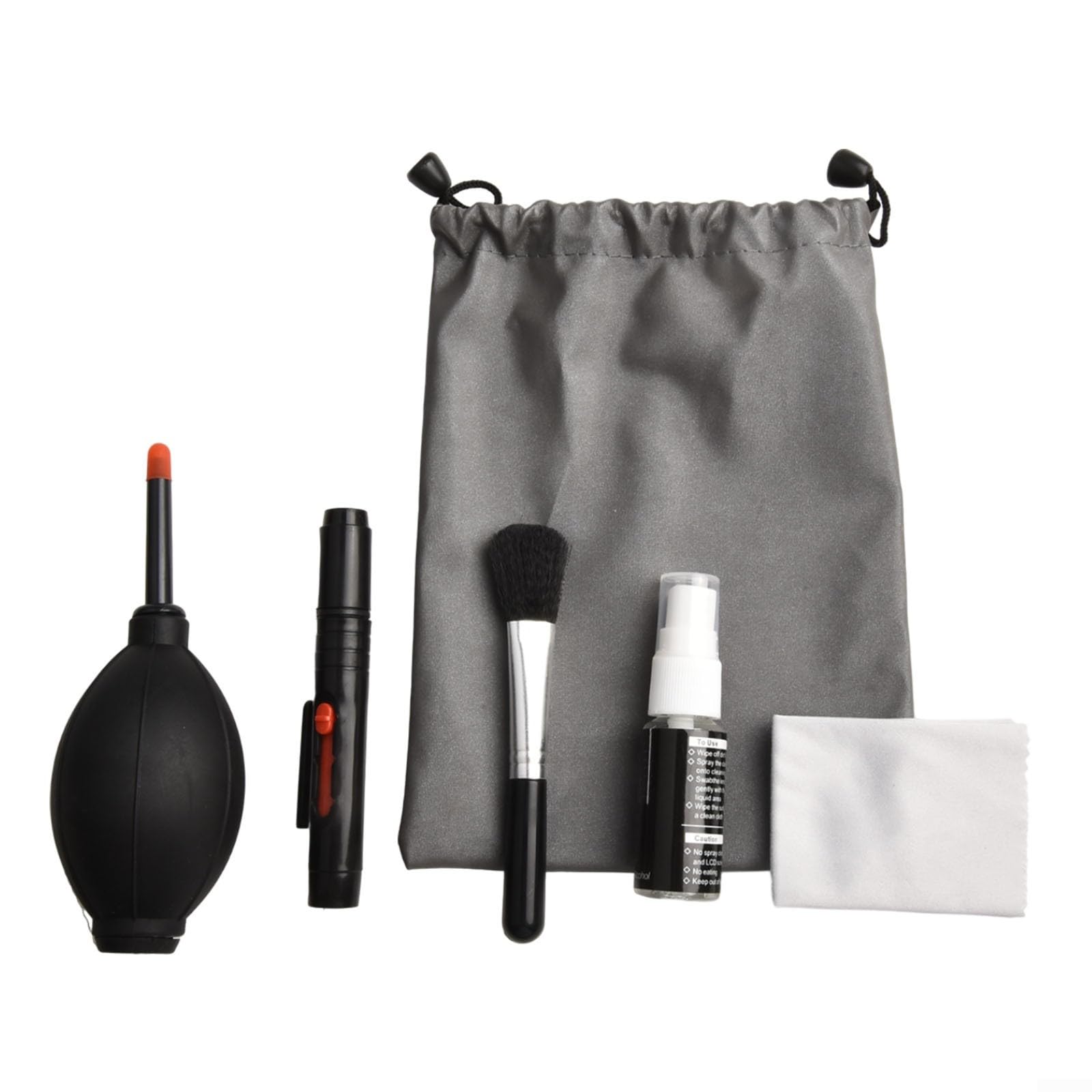 Kit Nettoyage Appareil Photo 6 En 1 Professionnel – Souffleur, Brosse, Chiffon Microfibre, Stylo Nettoyant Et Sac De Rangement – Idéal Pour Reflex Et Capteur