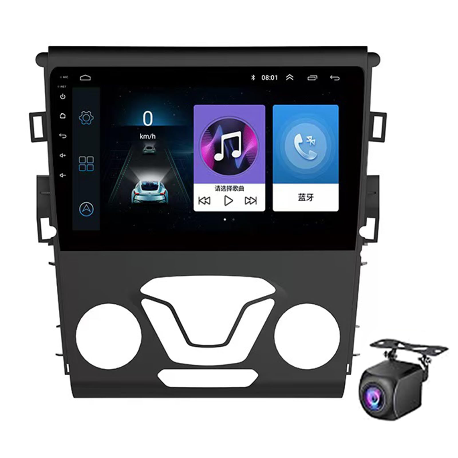 Double Din Car Radio Stereo for Fo-rd Mondeo 2013-2019 with Wireless Carplay Android Auto GPS Navigation WIFI, 9in Touchscreen Android 15 Bluetooth Car Radio Player with FM/RDS SWC (Size:8Core 8+128G)