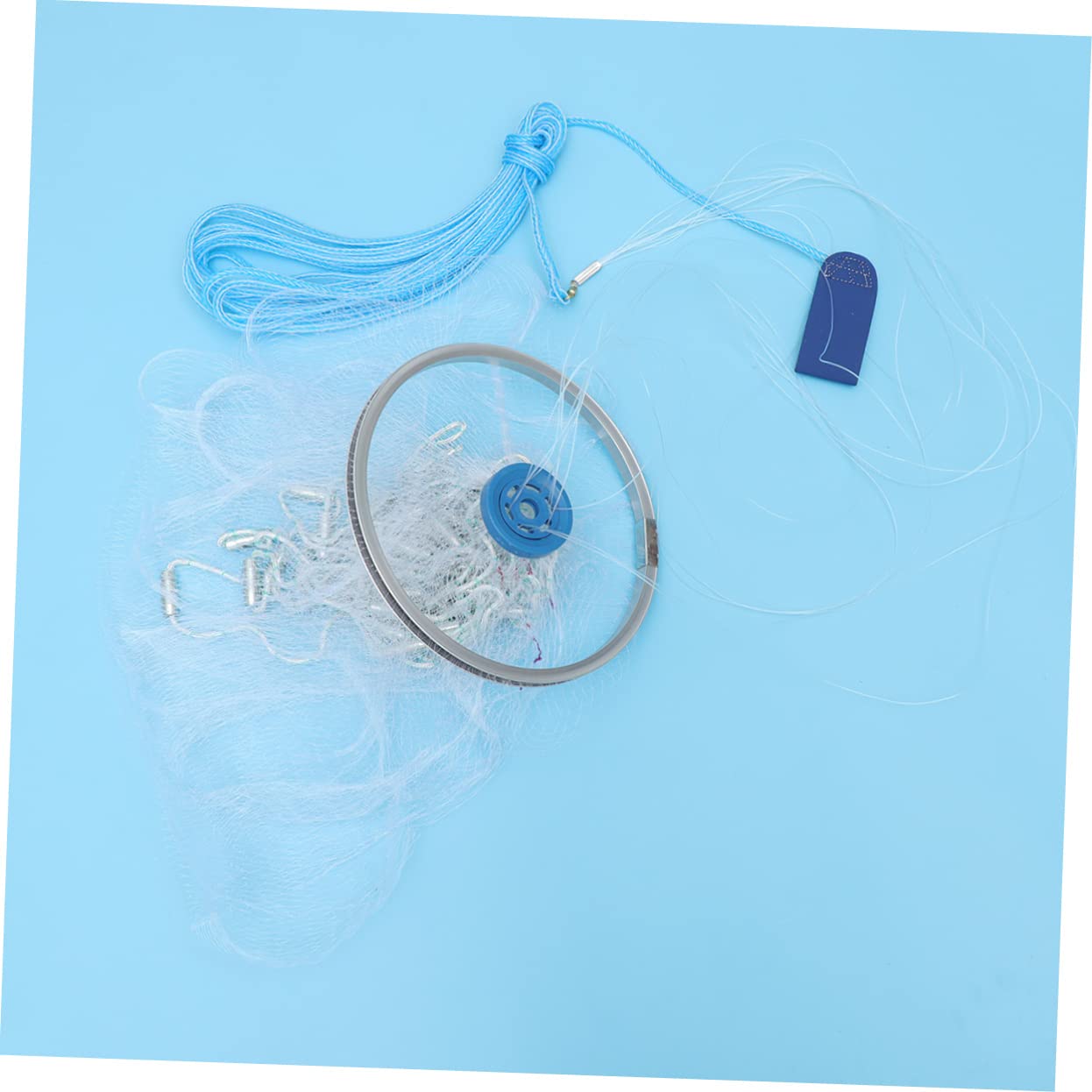 PartyKindom Jet à Main Le Filet de pêche Filet leurre Pliable Filet piège à Mailles épuisette de pêche Portable Blanche