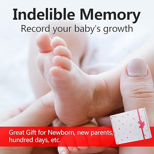 Miniatura 7 de Aqsacokiya Kit de huellas y manos de tinta para bebé, marco de fotos de huellas de mano, kit de recuerdo y kit de tinta para huellas de manos o