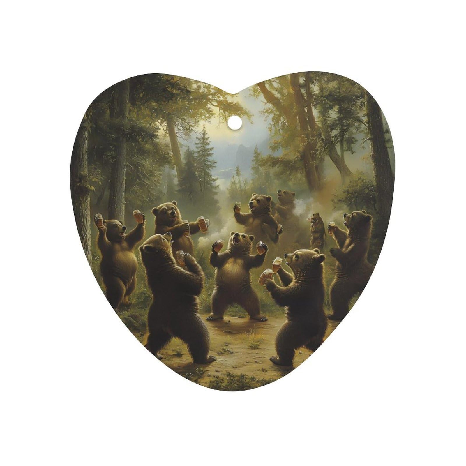 Bear Dance Car Air Freshener Hanging Aromatherapy Tablets for Car Accessories Love form