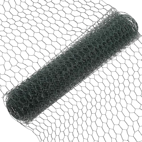 Kisangel Grillage Hexagonal Vert pour Volaille Et Jardin 40x200 Cm Acier Galvanisé Revêtement Plastique Clôture Filet De Protection Solide Et Léger pour Poulets